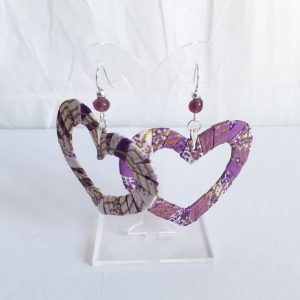 Boucles d'oreilles Cœur en Wax