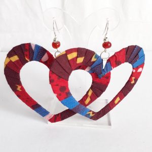 Boucles d'oreilles Cœur en Wax