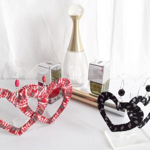 Boucles d'oreilles Cœur en Wax