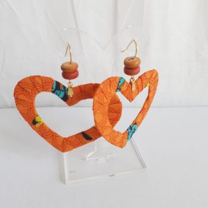 Boucles d'oreilles Cœur en Wax