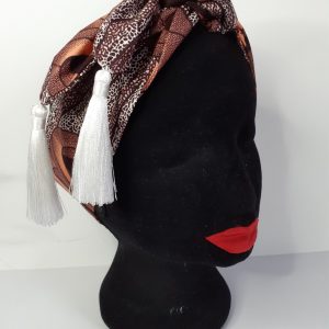 Bandeau Foulard à pompons en Wax