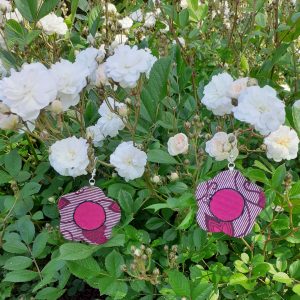 Boucles d'oreilles fleurs "Flower Power" en Wax