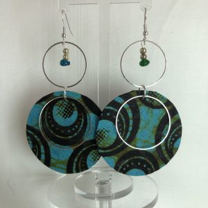 Boucles d'Oreilles en Wax, Argent et Perles