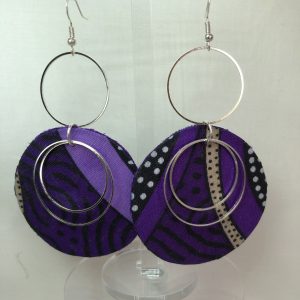Boucles d'Oreilles en Wax, Velours et Argent
