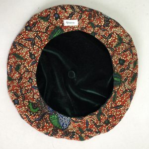 NEW Béret réversible en Wax et Velours Vert  Anglais